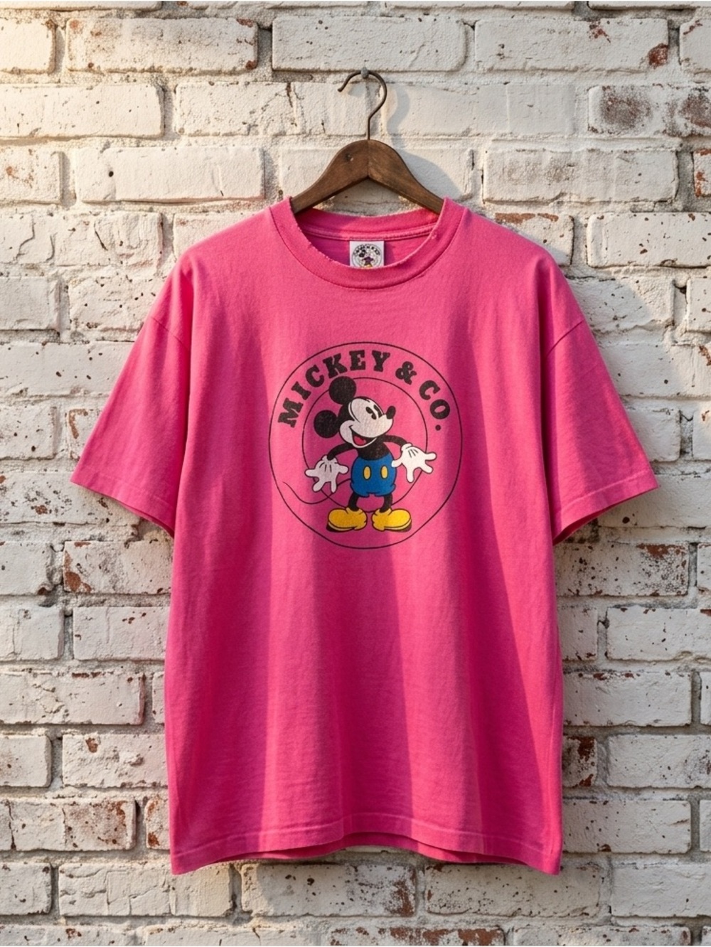 Vintage 90s Mickey & Co Disney Shirt Boxy Fit XL Made in USA Pink Pristine